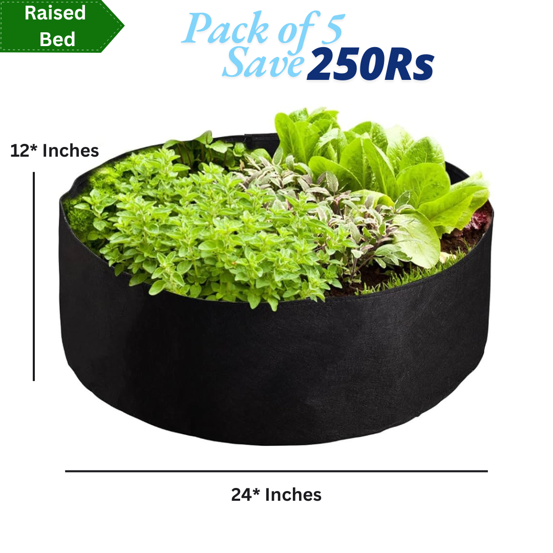 Raised Bed Grow Bag No Handle 24*12 Inches