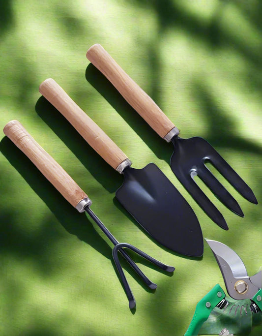 3-Piece Gardening Tools Set – Premium Wooden Handle Garden Kit
