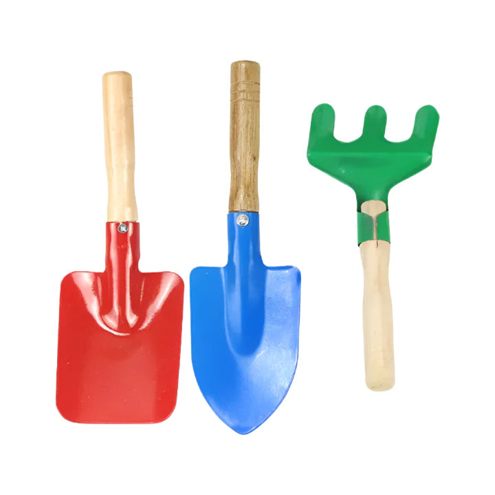 Kids Wooden Sand Tool Set – Beach & Garden Digging Toys (3pcs)