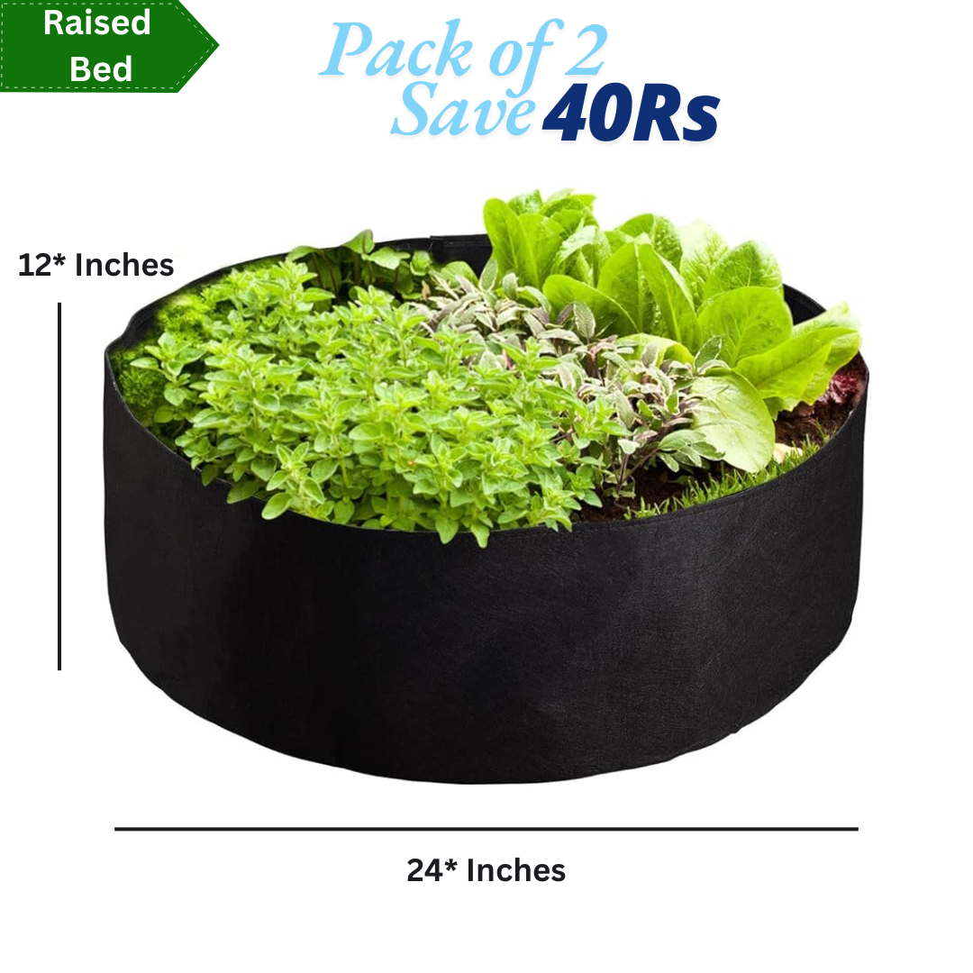 Raised Bed Grow Bag No Handle 24*12 Inches