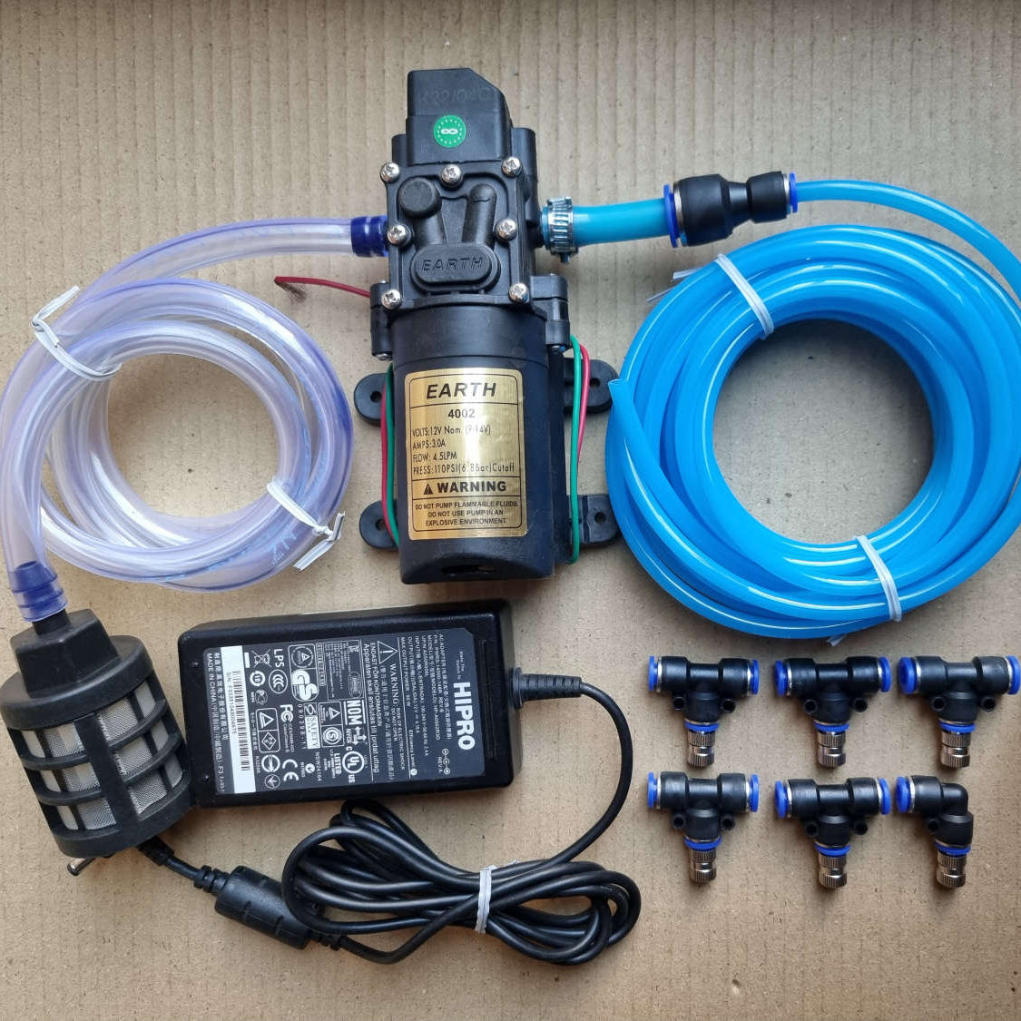 Water Mist Cooling System Kit – Outdoor Misting Set with Pump