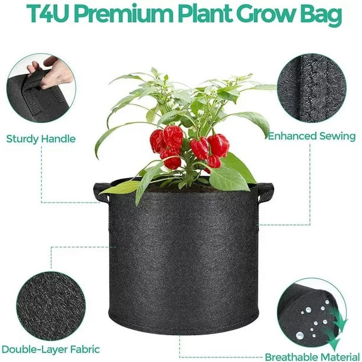 20 Gallon Grow Bag With 4 Handles