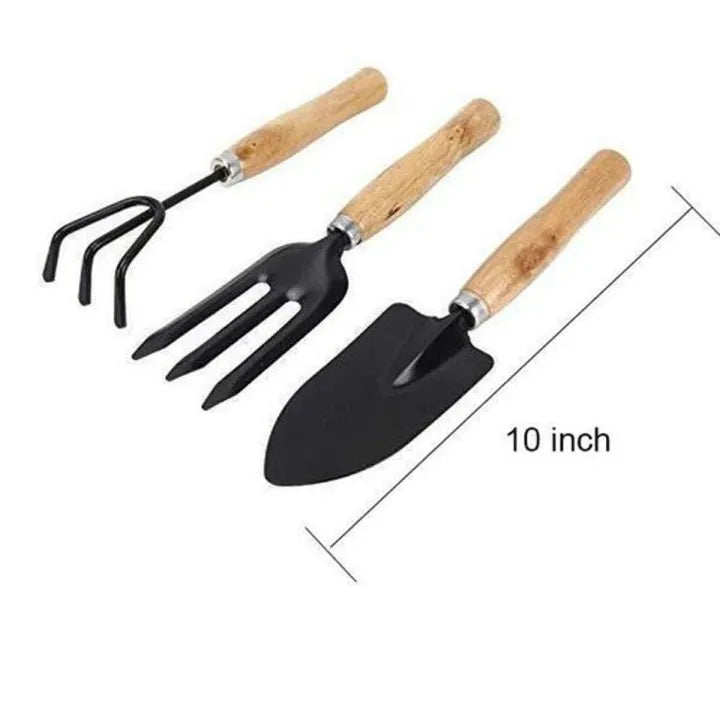 3-Piece Gardening Tools Set – Premium Wooden Handle Garden Kit