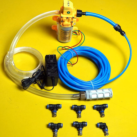 Water Mist Cooling System Kit – Outdoor Misting Set with Pump